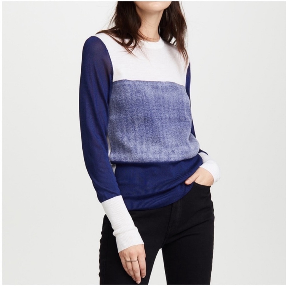 Rag & Bone Marissa Colorblock Pullover Wool Blend Sweater.